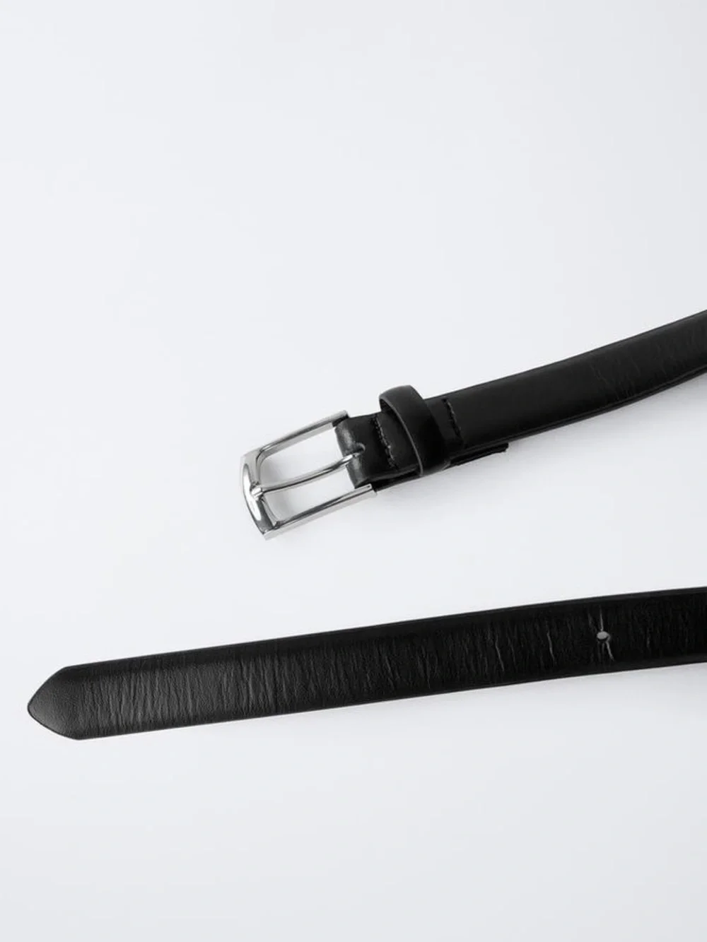 NWOT. Zara Kids Black Leather Belt. Size 6-9 years.